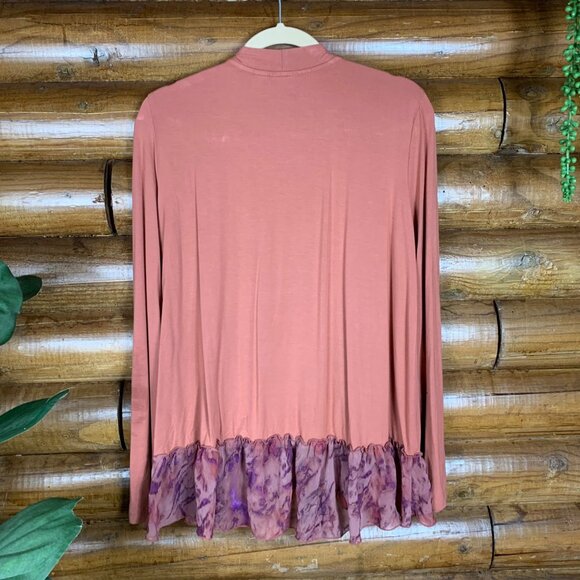 LOGO Lori Goldstein Women's M Flowy Cardigan - Picture 7 of 8